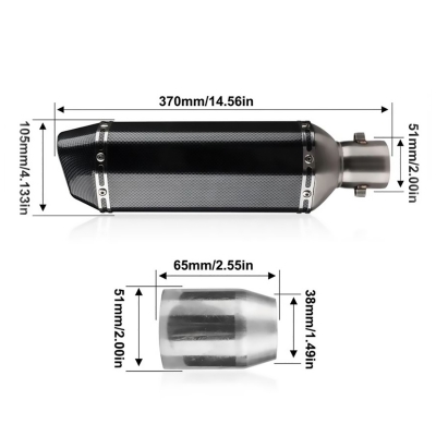 Глушитель Akrapovic универсальный для мотоцикла, для квадроцикла 370мм-5